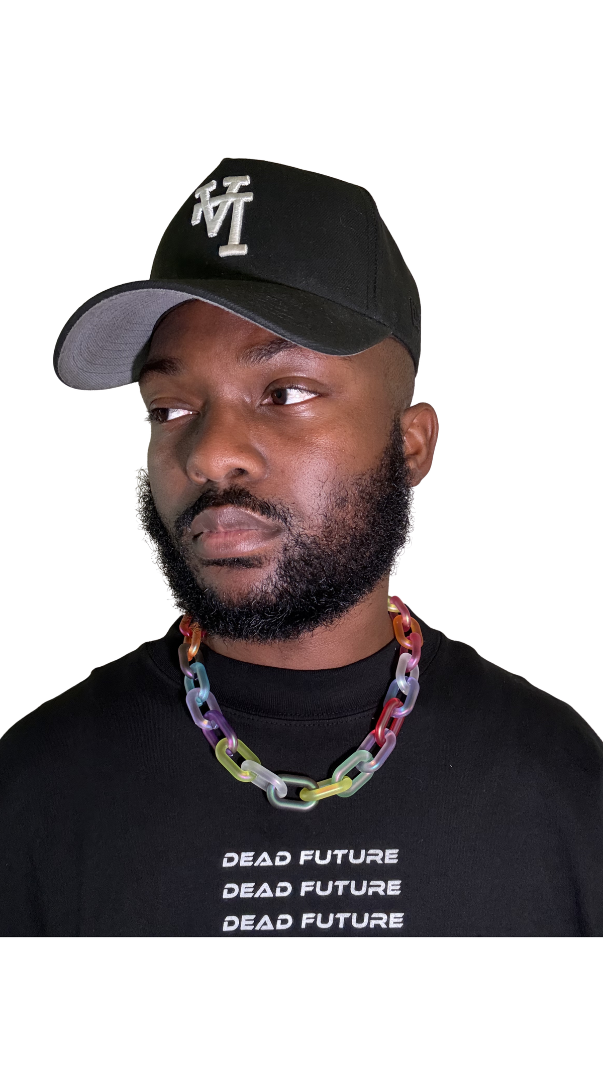 Dead Future® Resistance Chain – Frosted Multi-Color Acrylic Necklace