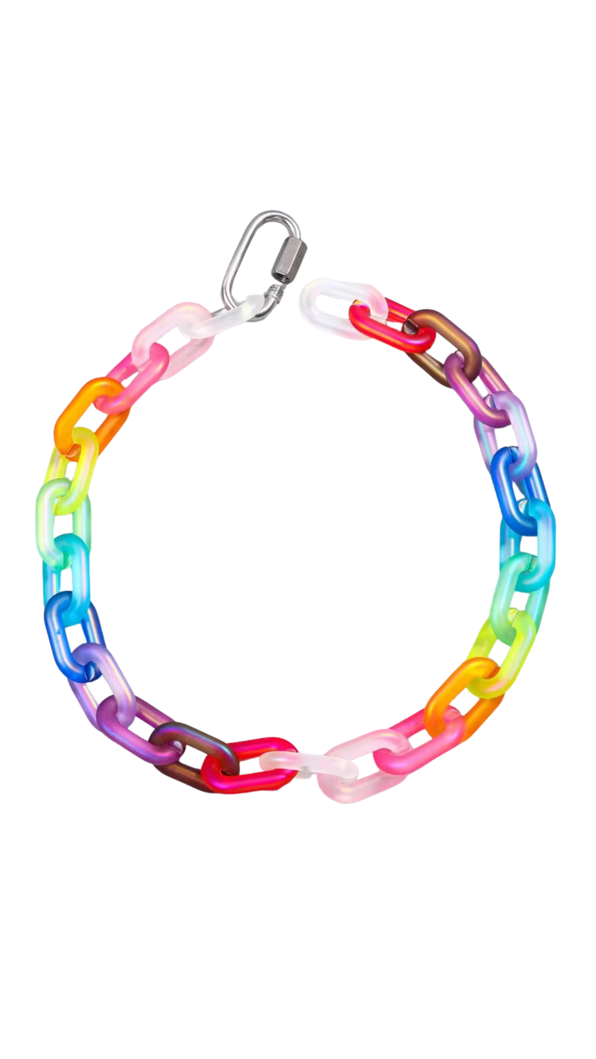 Dead Future® Resistance Chain – Frosted Multi-Color Acrylic Necklace