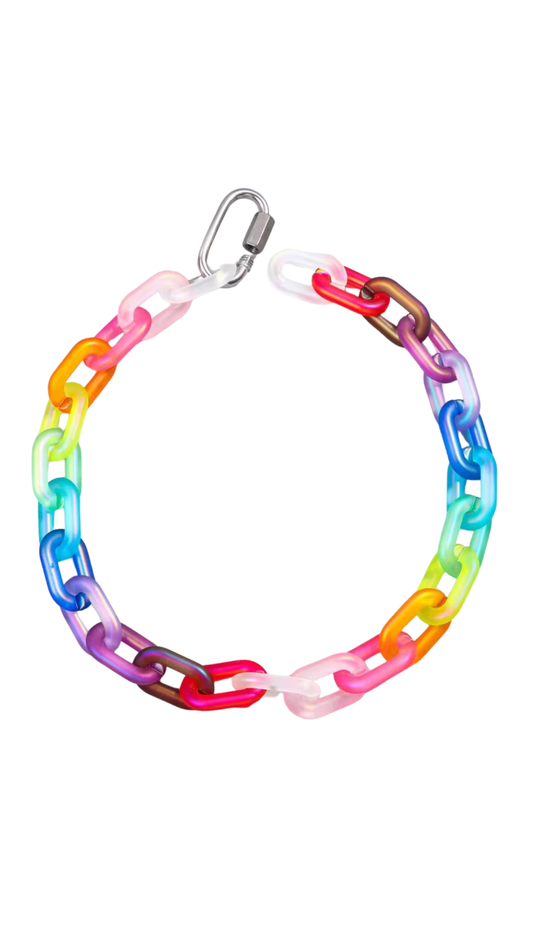 Dead Future® Resistance Chain – Frosted Multi-Color Acrylic Necklace